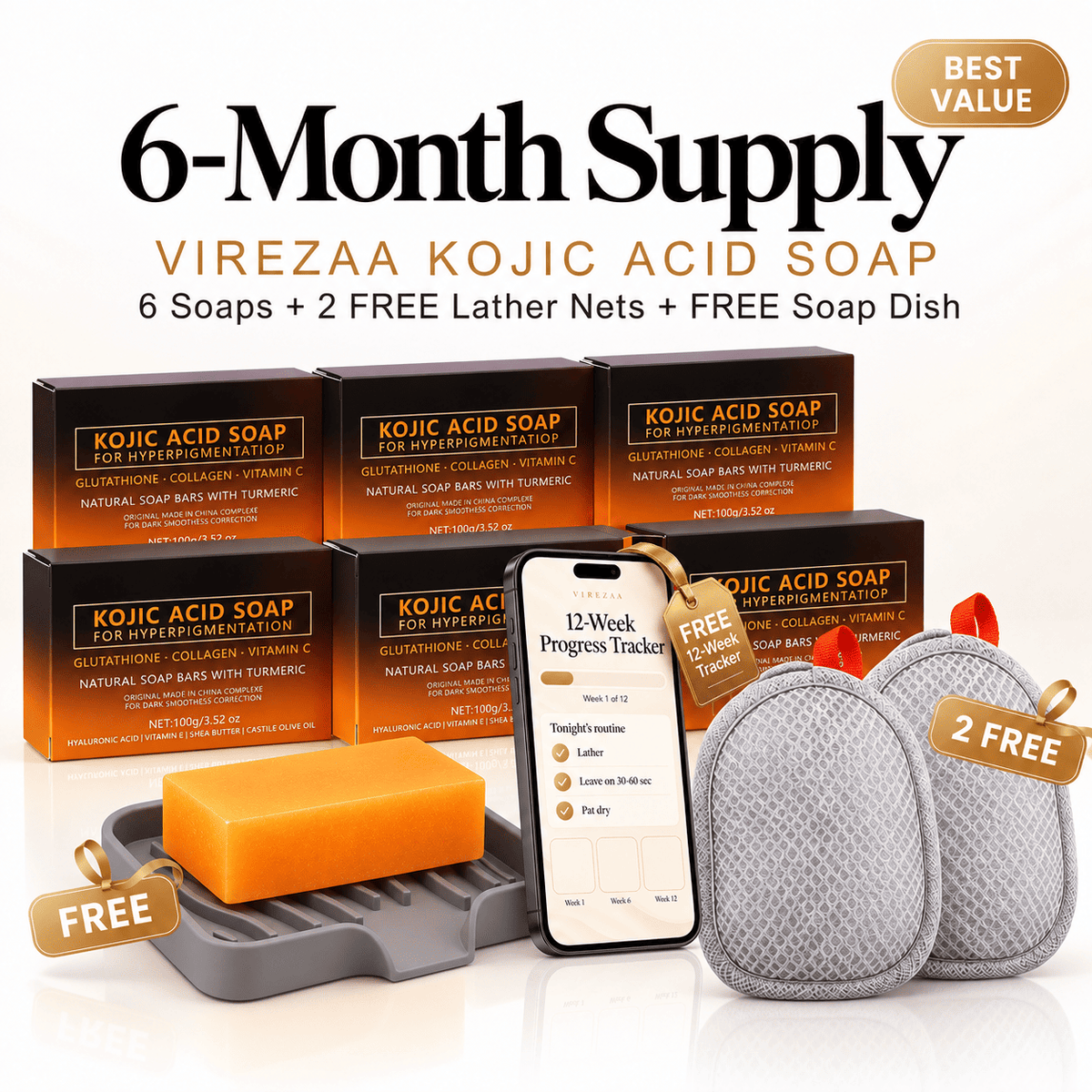 Virezaa Kojic Acid Soap Kit