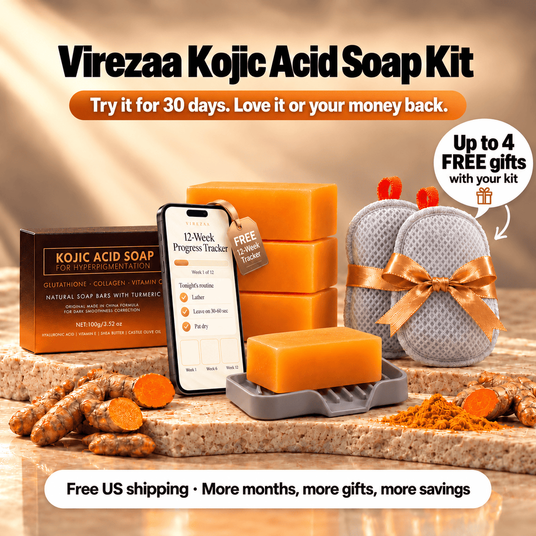 Virezaa Kojic Acid Soap Kit